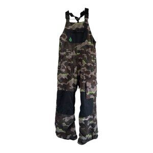 VOLCOM Boy’s Camouflage Barkley Bib Ski Snow Pants Overall (YOUTH SMALL)